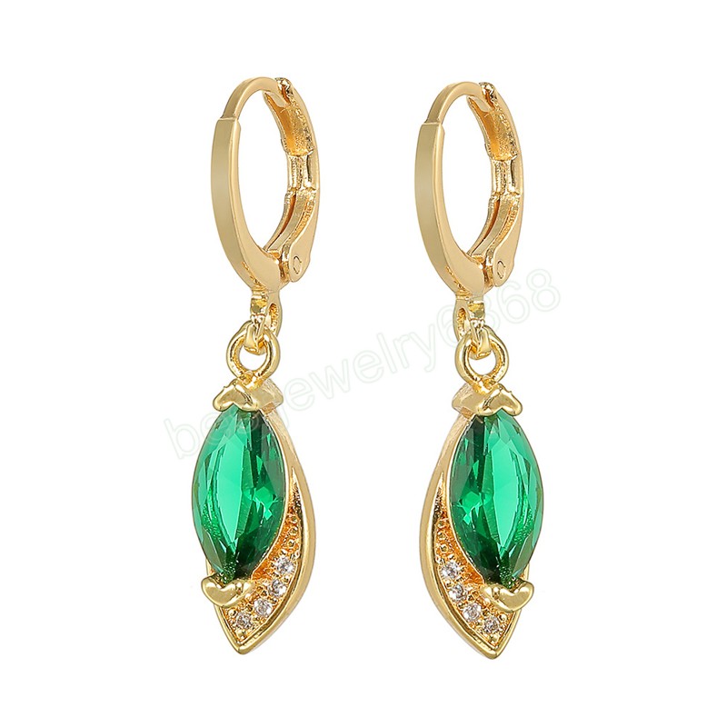 Incrustation claire zircone balancent boucle d'oreille pour les femmes couleur or boucles d'oreilles exquise fête de mariage géométrie bijoux accessoires