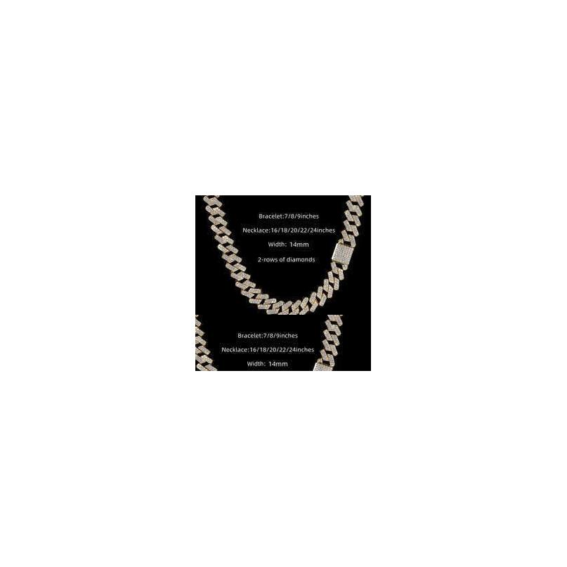 Pendanthalsband Stock Iced Out VVS Moissanite Cuban Armband 925 Sier Bling Diamond Link Chain Hip Hop Men smycken Halsband Drop D Dhyy33