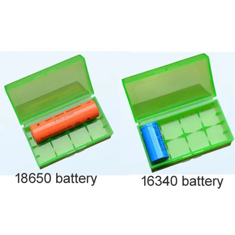 Draagbare draagtas 18650 batterijhouder Opbergdoos van acryl Kleurrijke plastic veiligheidsbox voor 18650 batterij en 16340 batterij 6 kleuren