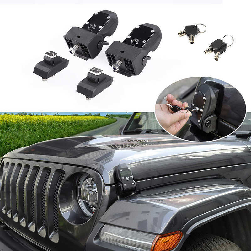 Wholesale For Jeep Wrangler JK 2007-2017 JL Unlimited 2018-Later Gladiator JT 20-Later Engine Hood Latch Lock Catches With Key Retrofit