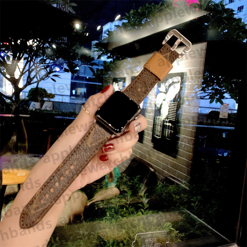 デザイナーアップルウォッチバンドApple Watch Ultraシリーズ8 3 4 5 6 7 38mm 42mm 44mm 49mm Luxury Leather IWATCH BANDS ARMBAND DELUXE AP WatchBandsスマートストラップ