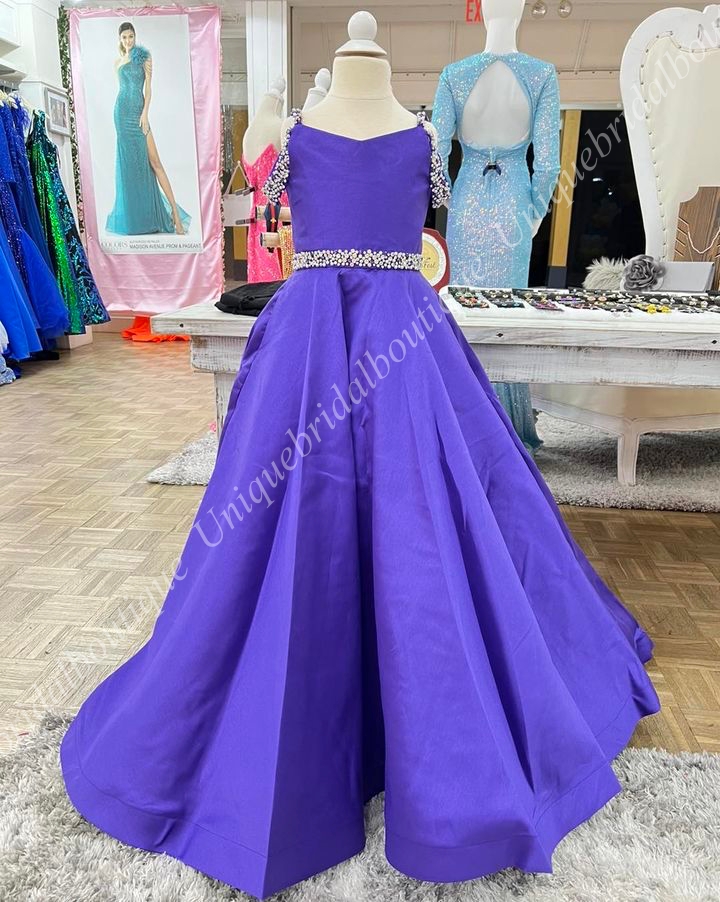 Vestido roxo para concurso de menina, 2024, alças de cristal, vestido de festa formal para aniversário de criança, infantil, adolescente, pré-adolescente, pequeno, jovem, miss jade, linha a, comprimento do chão, jade