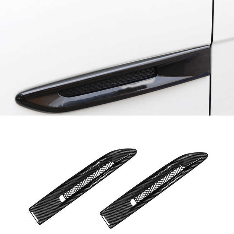 New ABS Carbon Fiber Pattern Black For  XF XE F-PACE Air Outlet Side Fender Vent Trim Cover Styling Sticker Accessories