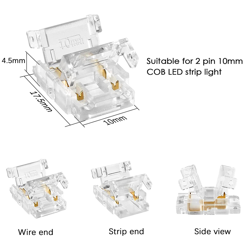 2pin 5mm 8mm 10mm COB LED Strip to Strip LED Connettori Connessione da striscia a filo Estensione senza saldatura 5mm 8mm 10mm COB LED Strip Lights