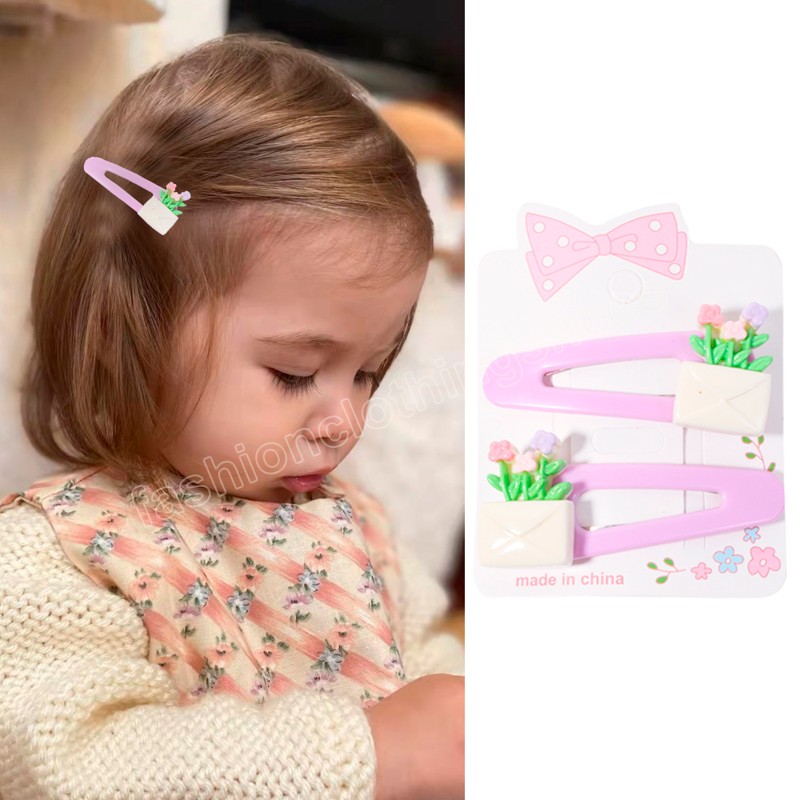 2stGirl Hair Clip Children's Summer New Flower Design Barrettes Högkvalitativ söt Livlig legering inte skadade hårtillbehör