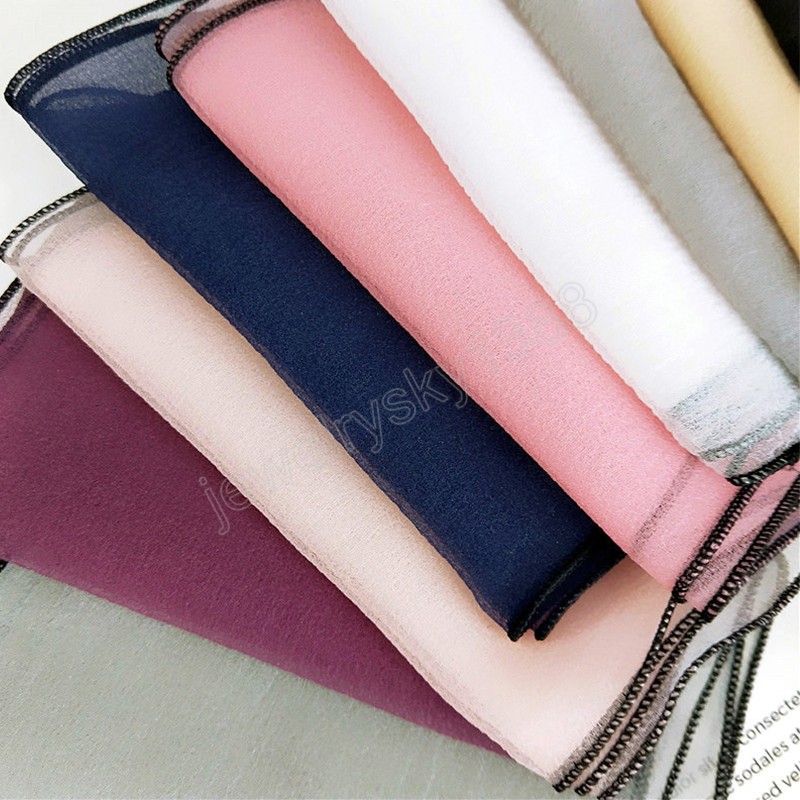 90cmx15cm Organza Thin Silk Scarves Transparent Long Narrow Neck Guard Silk Scarf Summer Gauze Sunscreen Shawl Scarves Headscarf