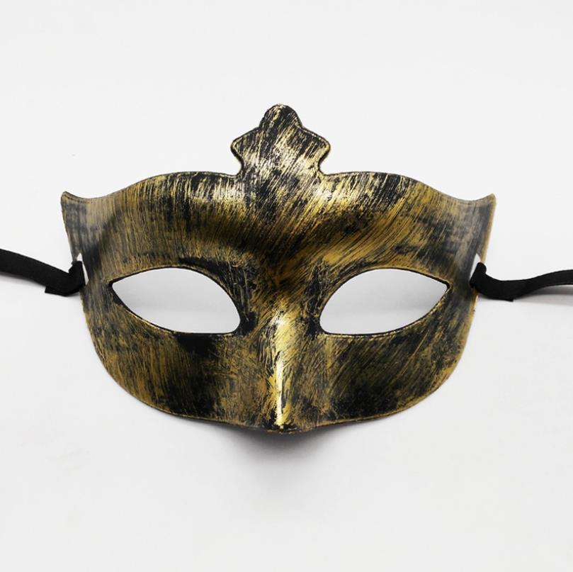 Vintage grekiska romerska masker halloween maskerad karneval antik halv ansiktsmask män kvinnor kostym cosplay guld silver