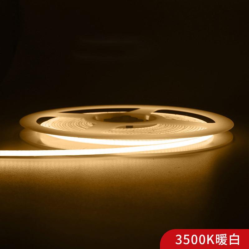 5m/lote 12V 24V Dimmable COB LED Strip Light Warm Cool White Color Flexível Light Bar RA90 480 LEDs FOB Room Decor Light D2.0