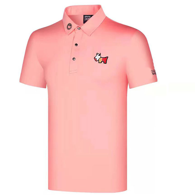 夏のメンズゴルフ服半足Tシャツ黒または赤い色ゴルフアウトドアレジャーポロススポーツシャツ