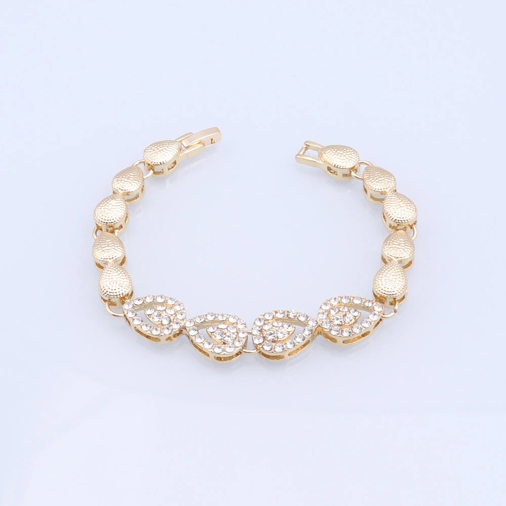 Dubai Gold Color Nigerian Crystal Necklace Bracelet Earrings Ring Women Italian Bridal Jewelry Sets Wedding Accessories