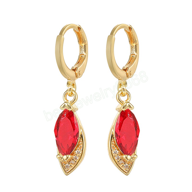 Incrustation claire zircone balancent boucle d'oreille pour les femmes couleur or boucles d'oreilles exquise fête de mariage géométrie bijoux accessoires