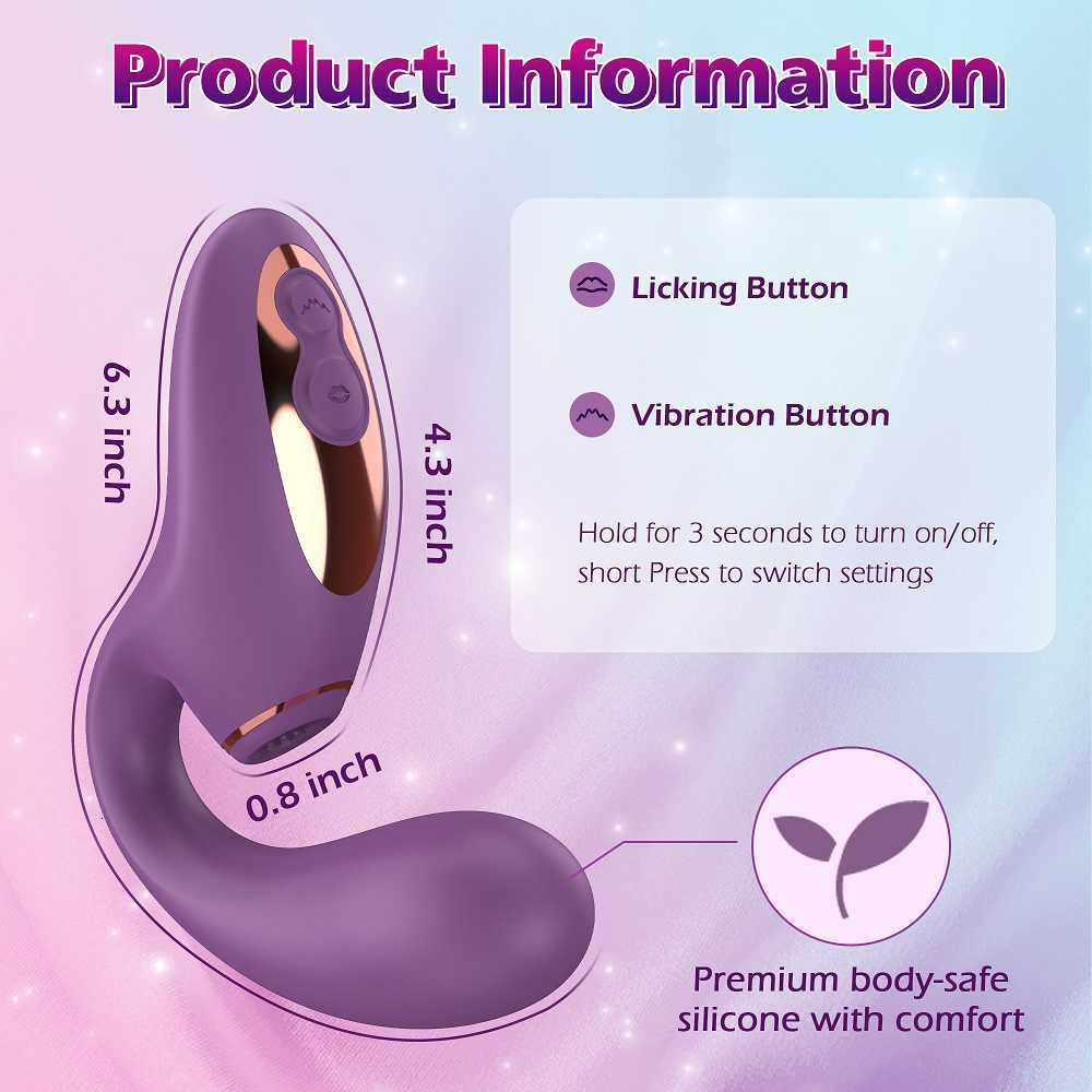 Nieuwste clitoriszuigvibrator Vrouw voor vrouwen g-spot Clit Tong likken Sucker Vacuümstimulator Dildo