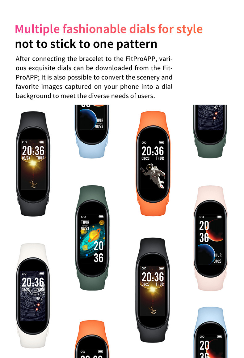 M8 Smart Band 8 Bransoletka Mężczyźni Kobiety Fitness Tracker Sport Opaska IPX6 Waterproof Watch Smartband Watch SmartBracelet z pudełkiem detalicznym