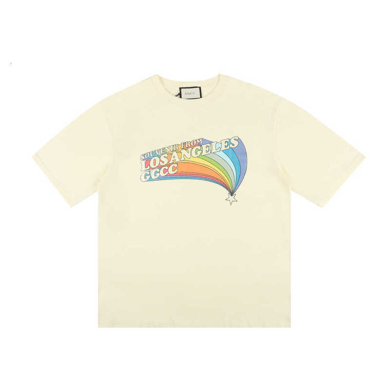 T-shirts pour hommes designer 2023SS Summer New Star Avenue Rainbow Meteor T-shirt à manches courtes à col rond Trendy Men QIED