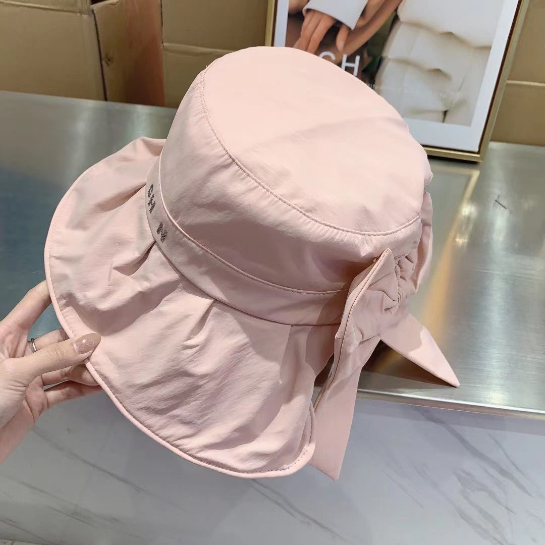 Women's Luxury Designer Bucket hat Summer Vacation Travel Wedding Date Rhinestone Letter Print Wide Brim Hats