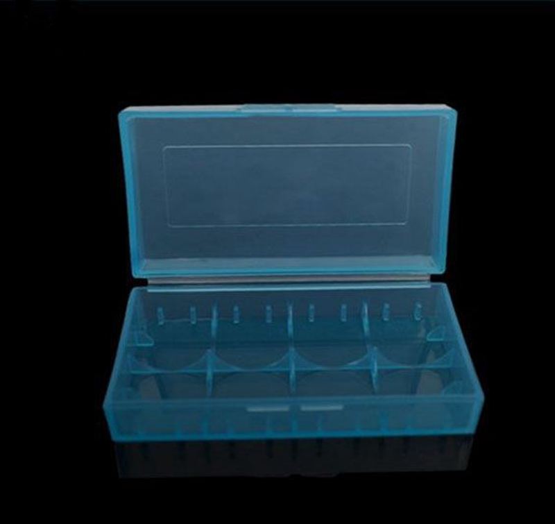 Draagbare draagtas 18650 batterijhouder Opbergdoos van acryl Kleurrijke plastic veiligheidsbox voor 18650 batterij en 16340 batterij 6 kleuren