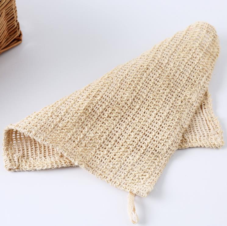 Bad Borstels Sponzen Scrubbers 25 cm Natuurlijke Sisal Zeep Pouch Bag Mesh Handdoeken Gezicht En Lichaam Exfoliërende Doek SN6908