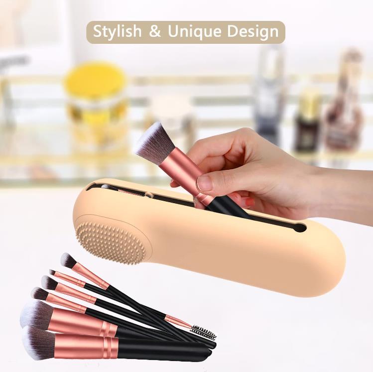 Silicone Makeup Brushes Case Portable Cosmetic Organizer Make Up Storage Bag for Women Face Brush Set Box Magnetic Closure SN6914