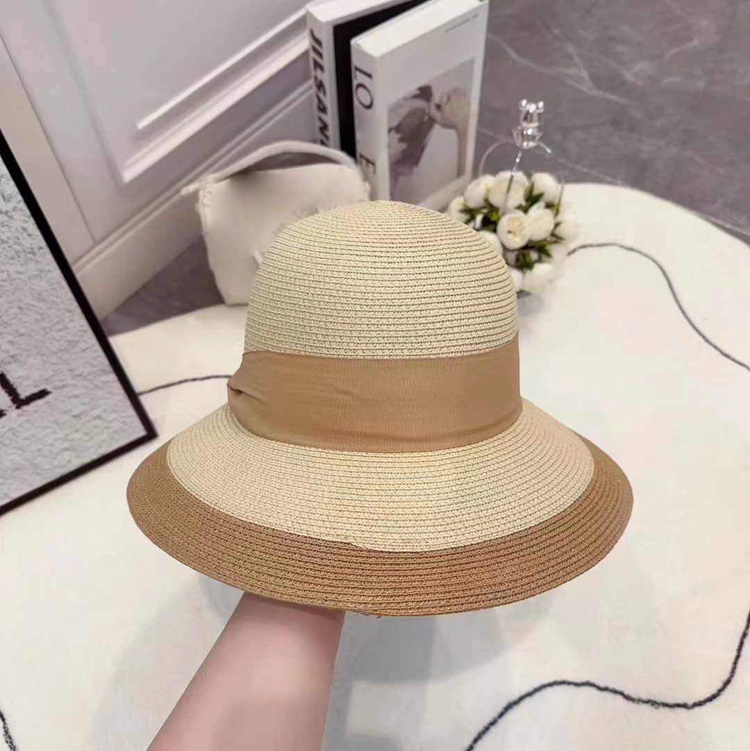 Women's Wedding Date Designer Bucket hat Summer Vacation Travel Sunscreen Breathable Letter Embroidered Straw Hat