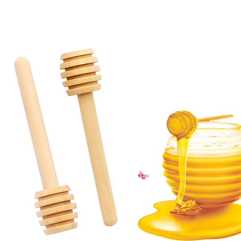 Wooden Honey Dipper Sticks Mini Honey Spoons Stirrers for Honey Jar Dispense Drizzle