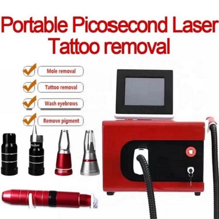Four Lens Portable Picosecond Laser Tattoo Removal Machine ND Yag 755nm pico Lazer Skin Rejuvenation Pigment Removal For Beauty Salon Spa Use