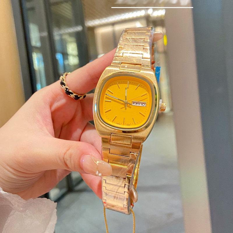 Luxury Mens Womens Unisex Watches 36mm Old TV Style Dial Designer Gold DayDate Movement Watch Rostfritt Steel Band Wristwatch för män Kvinnor födelsedag julklapp