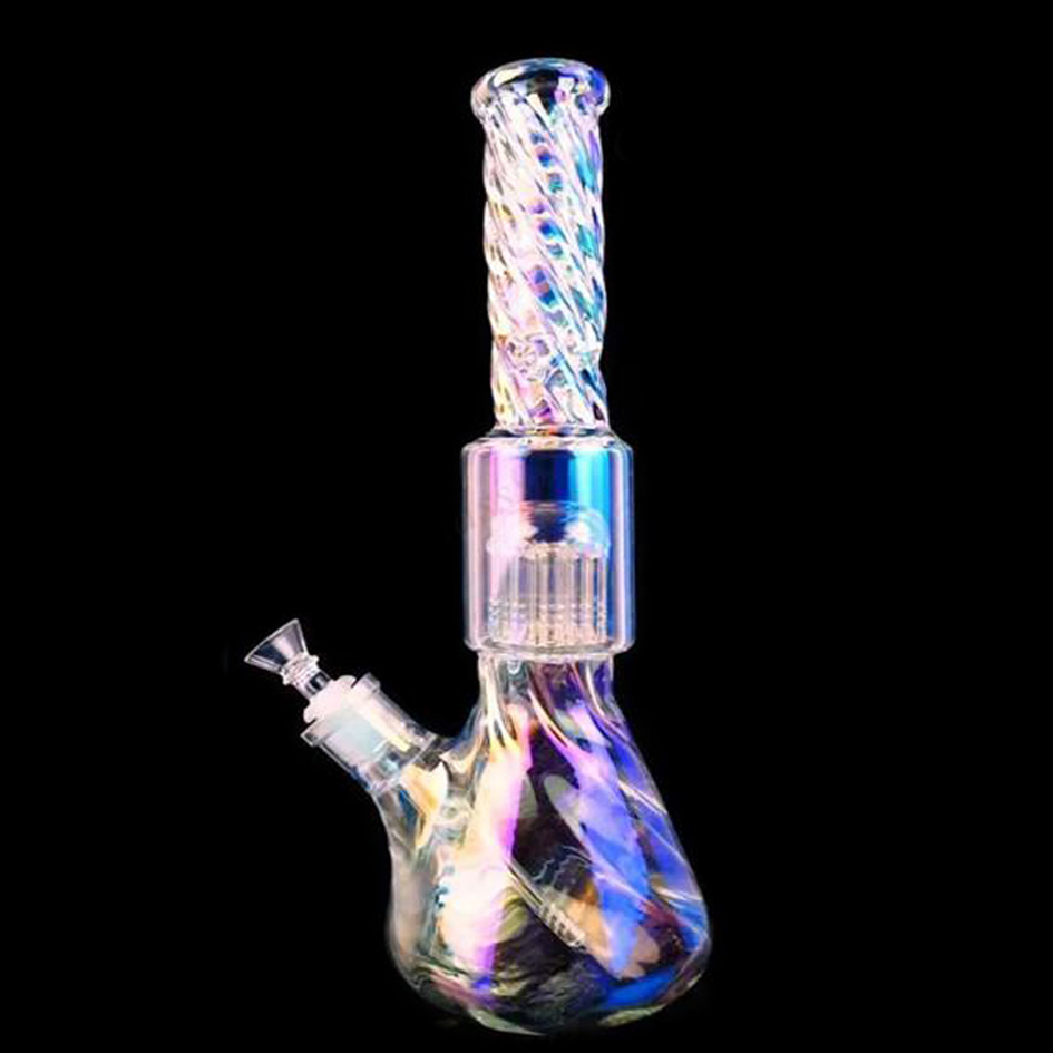 Big Klein Recycler Petrol Teçhizatları Hookahs Sigara Su Boruları Kalın Cam Su Bongs Beher Dab Bong ile 14mm Banger