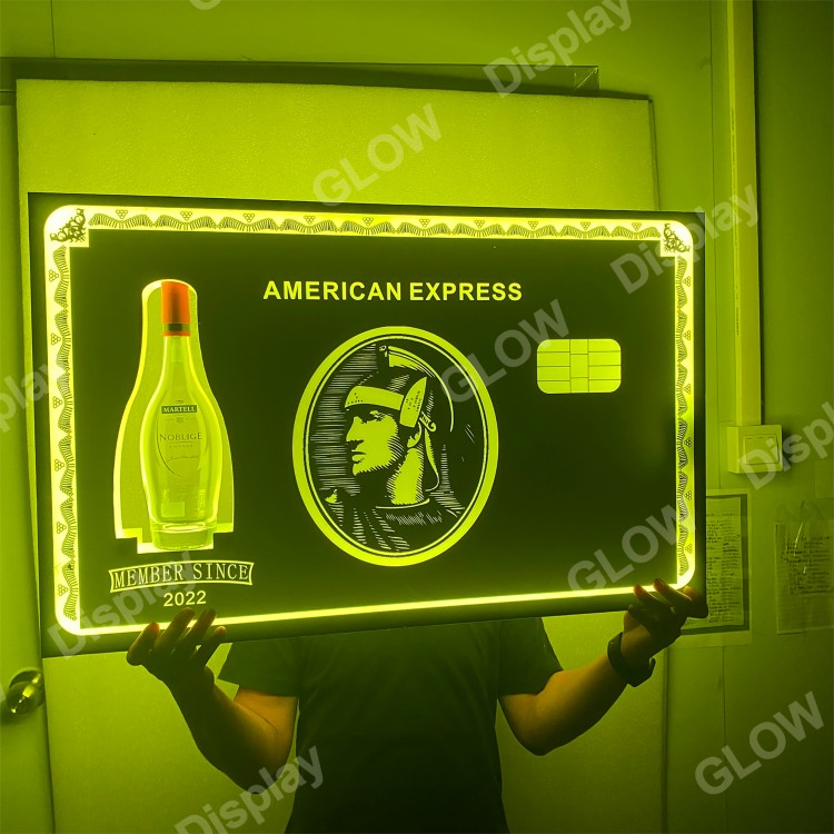 LED American Express Amex Bottle Presenter Rechargeable Champagne Glorifier Display VIP Service Tray For Lounge Bar Night club