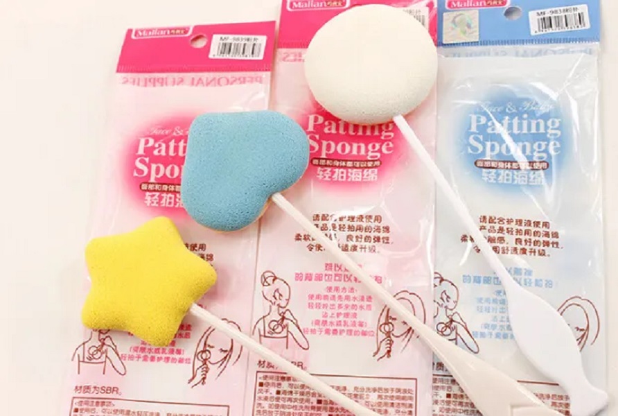 NEW ARRIVAL SPONGES APPLICATORS COTTON LONG HANDLE PAT THE FACE AND BACK Promoting emulsion absorption