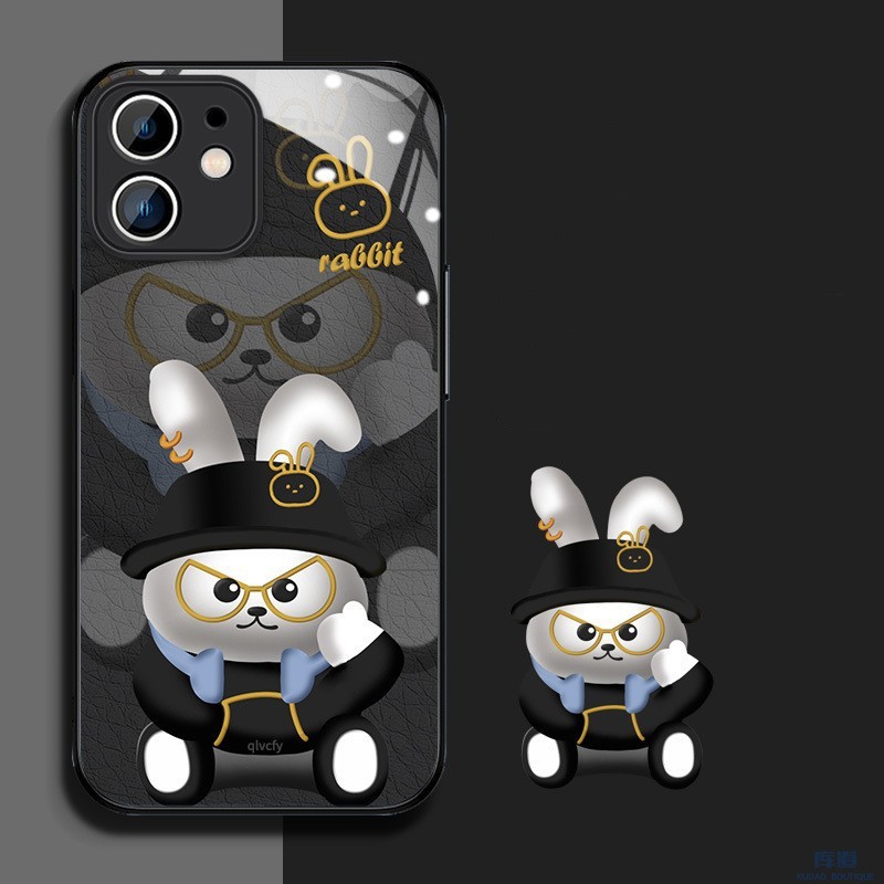 Panda 14 Telefonfodral 13 Cartoon 12 Pro Advanced 11 All Inclusive XR XSmax Glass Case