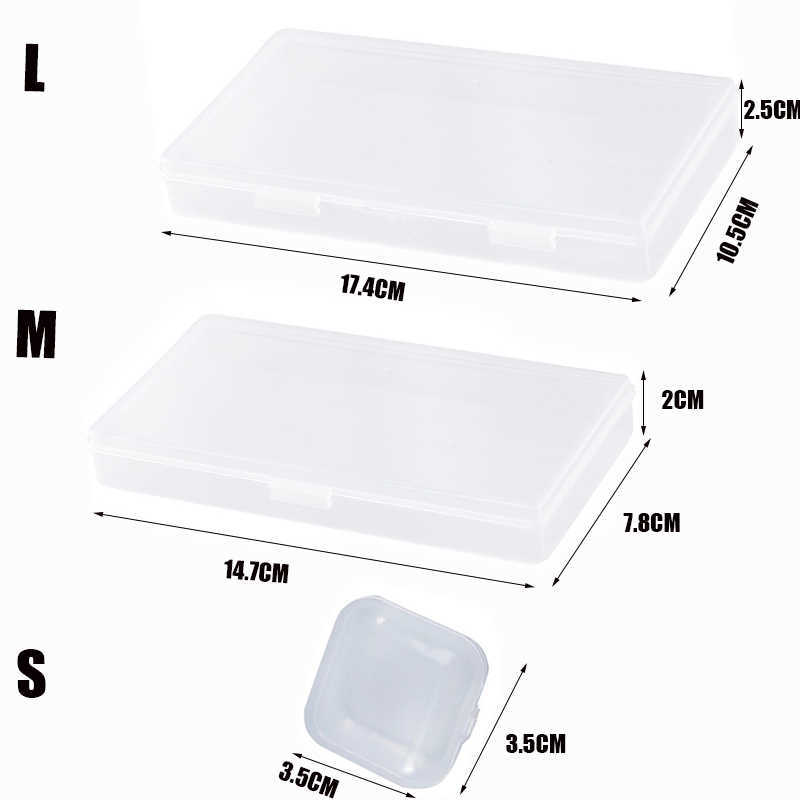 New Mini Storage Box Transparent Plastic Box Earrings Jewelry Packaging Storage Small Square Boxes Desktop Jewelry Organizer