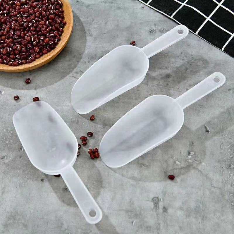 Novedad, 1 Uds., Mini pala de hielo de plástico, pala pequeña transparente, cuchara para medir harina, dulces, helado, cucharas, palas, herramientas de cocina