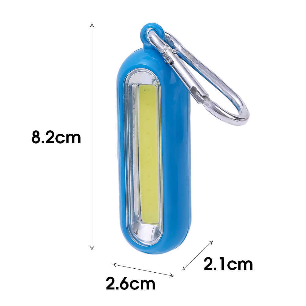 Ny Mini LED -ficklampa Portable Cob KeyChain Pocket Light 3Modes Batteridriven Emergency Work Light Outdoor Camping Lamp Lantern