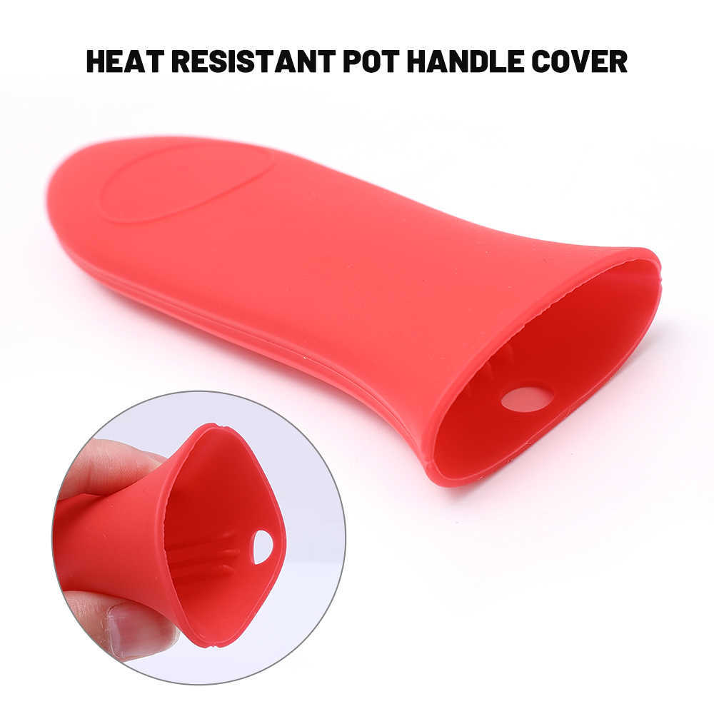 Nouveau 2 pièces porte-Pot poignée antidérapant Silicone Pot poignée couverture résistant à la chaleur Anti-brûlure ustensiles de cuisine pièces Gadgets de cuisine accessoires