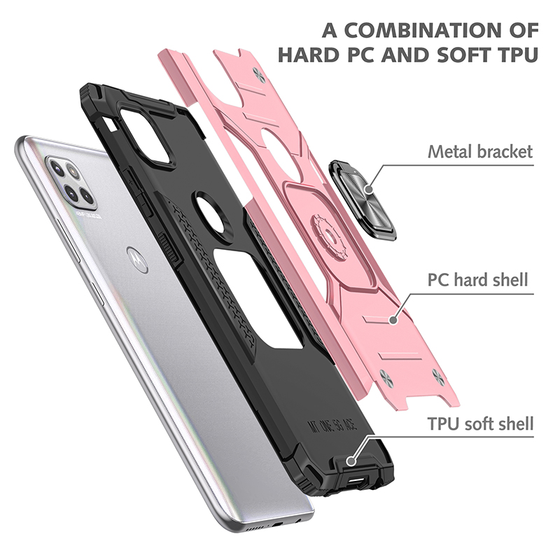 Coques de téléphone antichoc de qualité militaire pour Motorola One 5G Ace Fusion Hyper G Fast Pure Power Stylus Armor Kickstand Magnetic Cellphone Case Cover