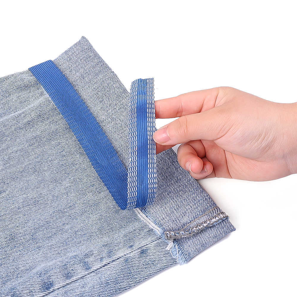 Neue 1/2/3/5M selbstklebende Hosenpaste Eisen auf Hosenkanten kürzen Reparaturhosen für Jeans Hosen Kleidung Bekleidung DIY Nähen Stoff