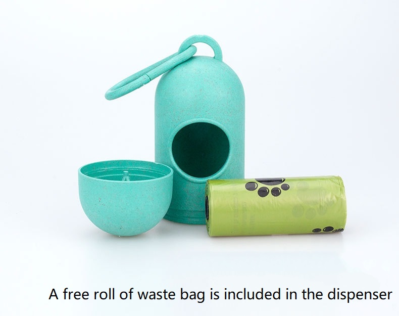 Suporte para coleira dispensador de saco de cocô de cachorro ecológico com sacos de lixo biodegradáveis à prova de vazamento