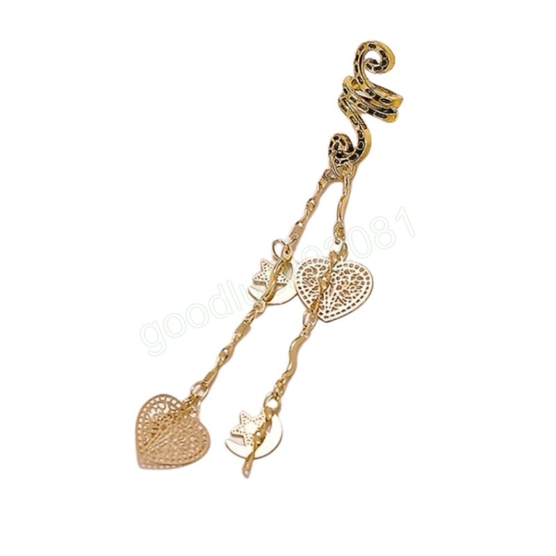 Vintage Natural Crystal Stone Heart Tassel Pendant Hairpin Hair Braid Clip Fashion Hair Braid Styling Hairpins Braid Accessories