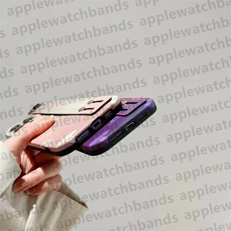 Luksusowy projekt projektanta opaski na nadgarstek opaska na iPhone 15 Pro Max Apple 14 Pro 13 12 11 Połączenia telefonu komórkowego Kolor Monogram Monogram Pasek Mobilny