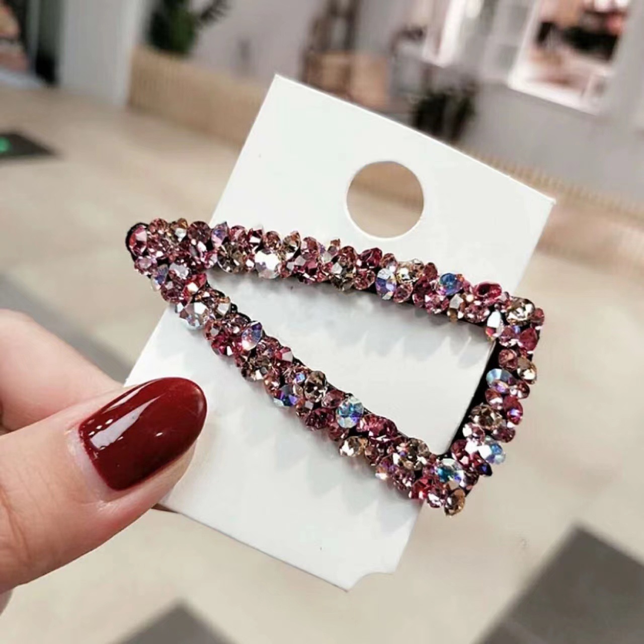 Strass Haarspange Mode Haarschmuck Frauen Kristall Hohl Wassertropfen Quadrat Dreieck Grips Haarnadel