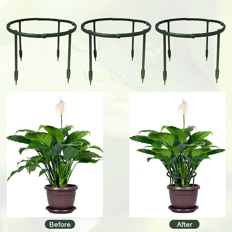Nuevas jaulas de soporte para plantas, 2 uds., semicírculo en forma de T, soporte de plástico para plantas, planta, flor, fruta, enrejado trepador, suministros de jardín