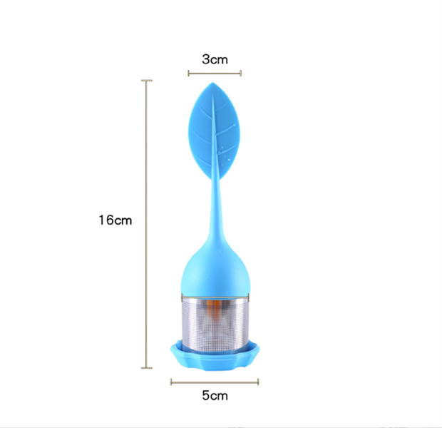 Kisel tekanna infuser blad silikon infuser med matkvalitet gör tepåse filter kreativt rostfritt stål växtbaserade krydda silar 7 färger jl1206