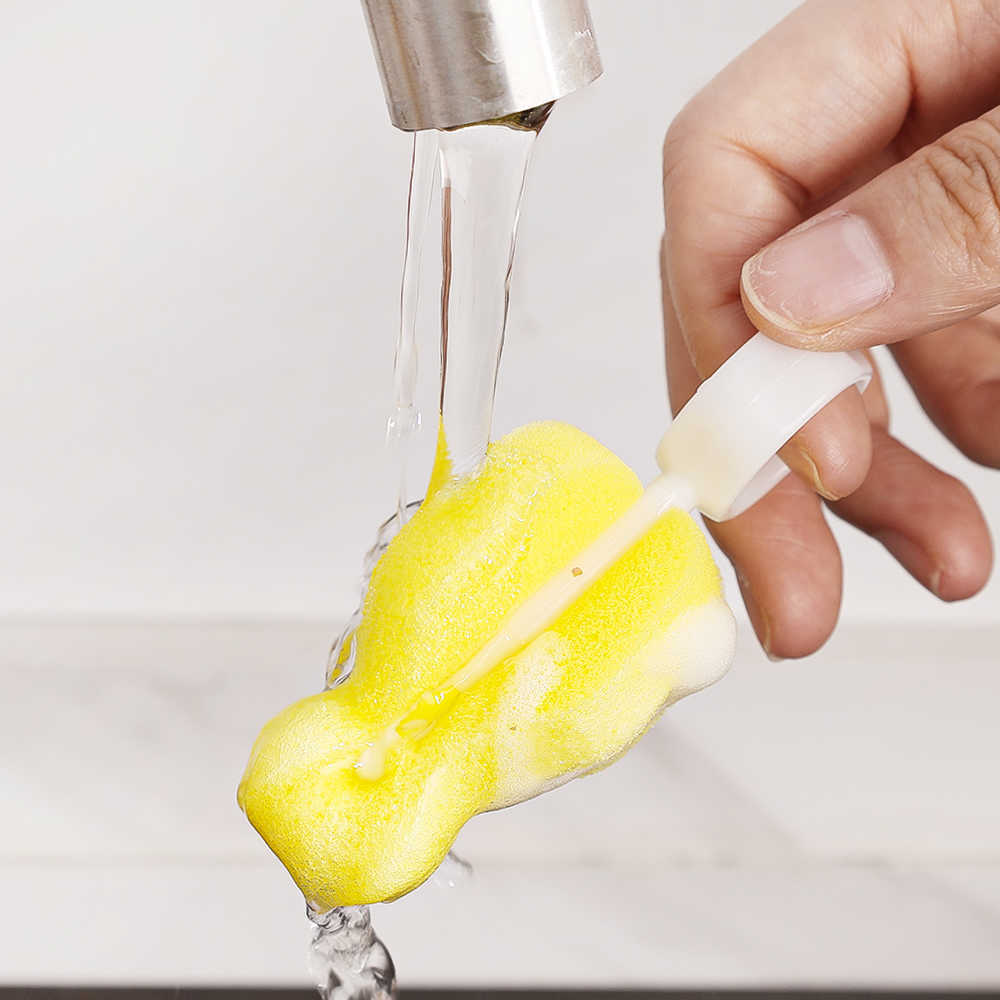Nuovo 1/spazzola spugna capezzoli bambini spazzola pulizia portatile multifunzione detergenti biberon capezzoli strumenti la pulizia domestica