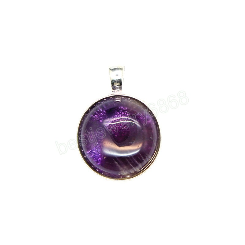 Natural Crystal Stone Pendants Small Round Cabochon Charm Reiki Agates Tiger Eye Pink Quartz Pendant for Necklace Jewelry Making