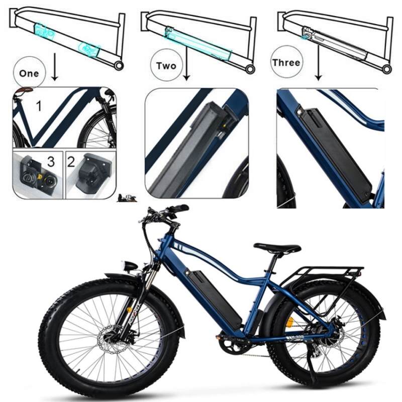 NCMモスクワエビケッツバッテリー48V 25AH 21AH REENTION DORADO BATTERY 48VOLT 1​​7.5AH 13AH組み込みフレームバッテリー1000W 500W 750W 3A充電器付き