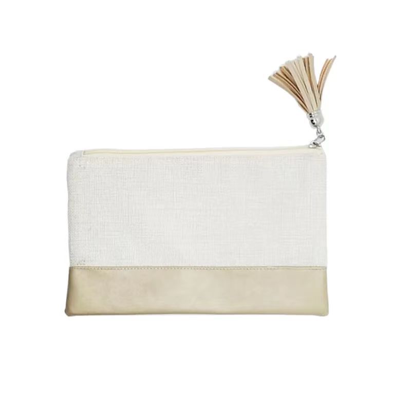 DHLCosmetic Bags Thermal Sublimation And Sublimation DIY White Blank Linen Color Patchwork Protable Makeup Bag