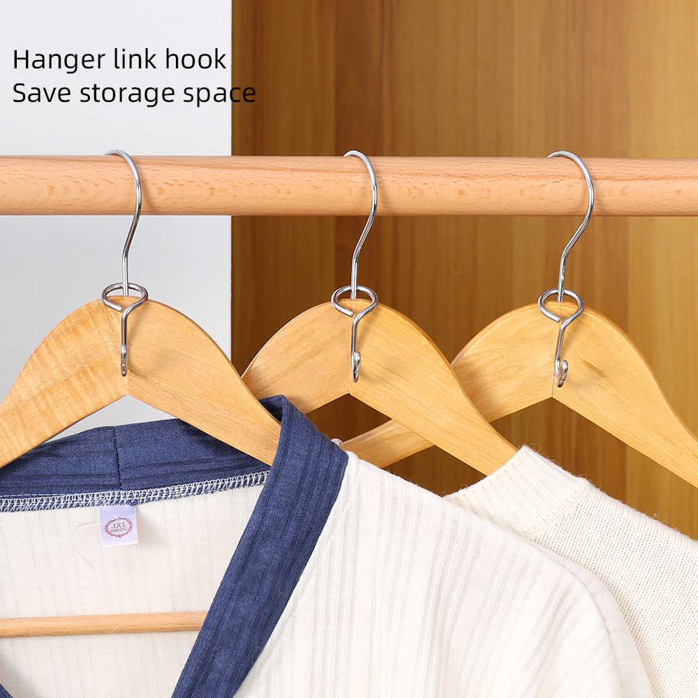 New Mini Clothes Hanger For Closet Connector Hook Stainless Steel Cascading Wardrobe Clothes Space Saving Organizer Rack Holder