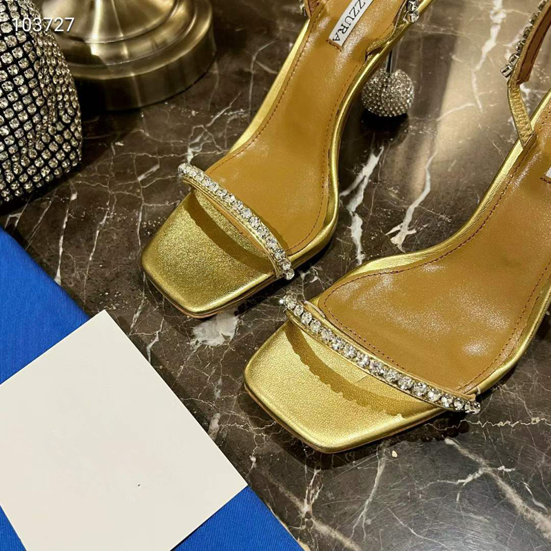 Mode Sexy Damen Sandalen Pump Senior FIONA 85 mm Italien Beliebte Peep Toe Leder Clare Crystal Strap verziert Designer Abendkleid High Heels Sandale Box EU 34-42