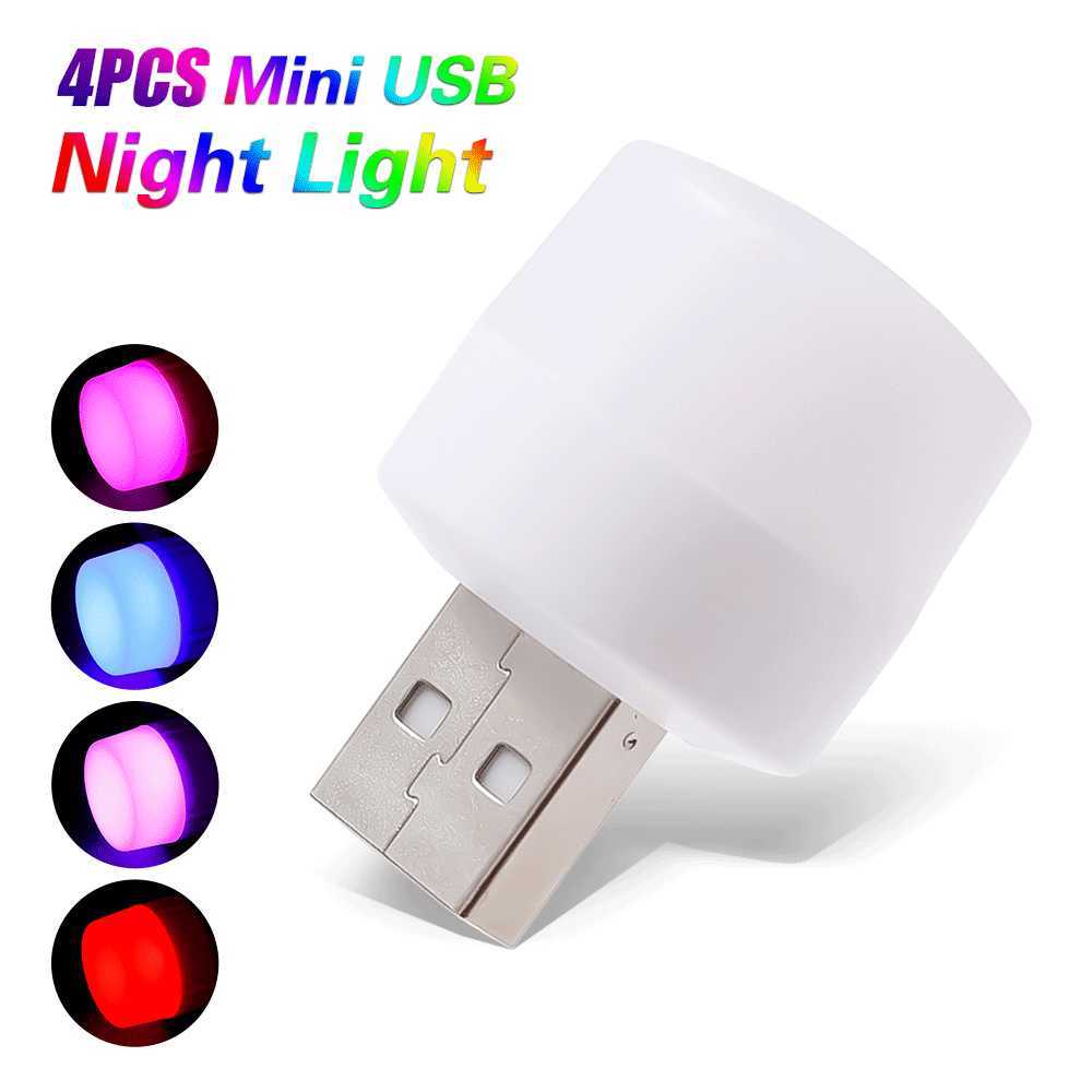 Nuova lampada da plug da 4 pezzi/lotto USB Computer Cancella mobile Caring Mini Night Light Protection Eye Protection Lettura Light Bed Camerazione Lampade