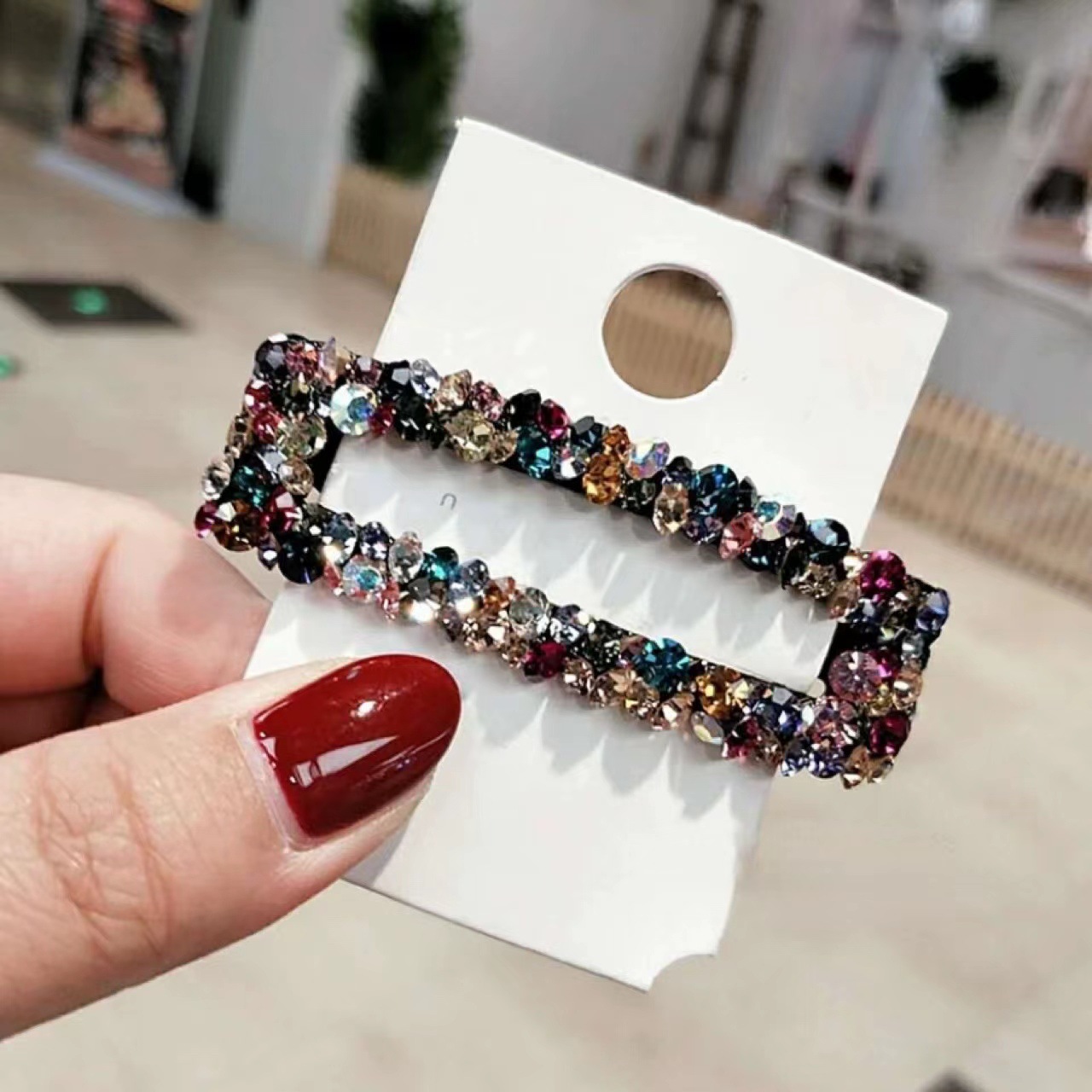 Strass Haarspange Mode Haarschmuck Frauen Kristall Hohl Wassertropfen Quadrat Dreieck Grips Haarnadel